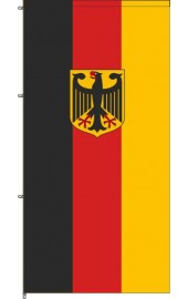 Deutschland Auslegerfahne mit Adler und Karabinerkonfektion