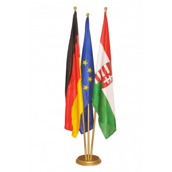 Indoor Gold Fahnenhalter 3Fach matt