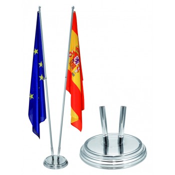 Indoor Silber Bodenhalterung 2Fach glänzend