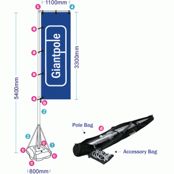 Gigant Teleskop fahnenmast
