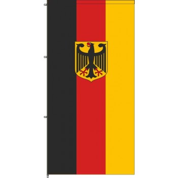 Deutschland Auslegerfahne mit Adler und Karabinerkonfektion